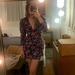 ZARA Puff Sleeve Floral Dress